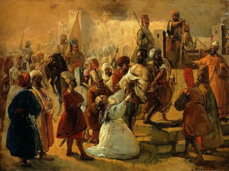 L'ultimo saluto di Paolo Erizzo alla figlia nel momento in cui viene tratto al supplizio - Musei Civici di Pavia
